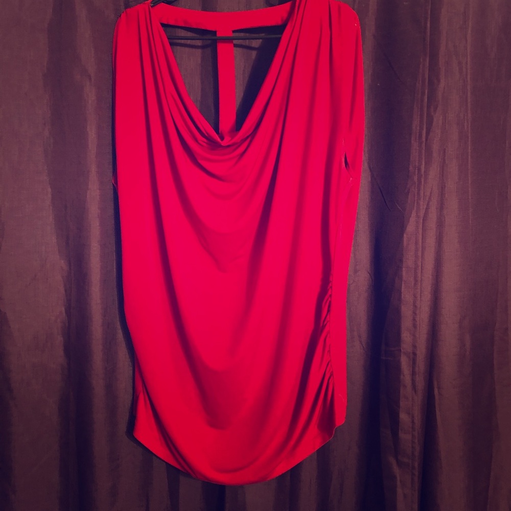 Red top with silver on back